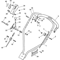 MULTICLIP 50 SXE - 2019-2021 - 291502548/ST1 - Stiga Rotary Mower Handle Upper Part Diagram