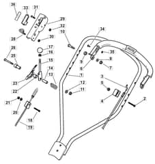 MULTICLIP 535 PD 4S - 2012-2013 - 293533038/MFR - Mountfield Rotary Mower Upper Handle Diagram