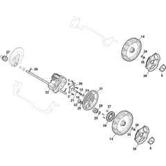 MULTICLIP 750 S AE - 2021 - 291503178/ST1 - Stiga Rotary Mower Transmission and Wheels Diagram