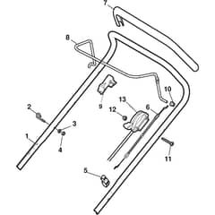 MULTICLIP EURO 50 B - 2012-2013 - 291501121/ST9 - Stiga Rotary Mower Handle Upper Part Diagram