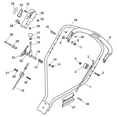 MULTICLIP PRO 53 SVX B - 2019-2020 - 293533028/ST1 - Stiga Rotary Mower Handle Upper Part Diagram
