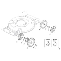 MULTICLIP RENTAL 50 S B - 2016-2018 - 291502128/S16 - Stiga Rotary Mower Wheels and Hub Caps Diagram