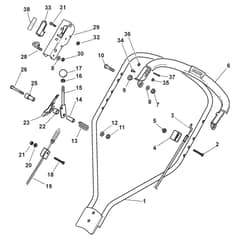 MULTICLIP RENTAL 50 SE B - 2011-2013 - 291502521/S11 - Stiga Rotary Mower Handle Upper Part Diagram
