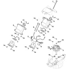 Stihl MVP 600.0 - Battery Bracket, Electronics, Motor - Parts Diagram