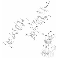 Stihl MVP 600.1 - Battery Bracket, Electronics, Motor - Parts Diagram