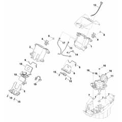 Stihl MVP 600.1 V - Battery Bracket, Electronics, Motor - Parts Diagram