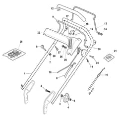 NP 534 TR-B - 2012-2015 - 292155023/12 - Castel Garden Rotary Mower Handle Upper Part Diagram