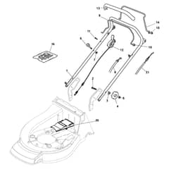 NP 534 WTR BBC-H - 2012-2017 - 292157333/10 - Castel Garden Rotary Mower Handle, Upper Part BBC Diagram
