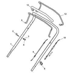 NTL 484 WTR-B - 2012-2014 - 299486023/12 - Castel Garden Rotary Mower Handle Upper Part Diagram