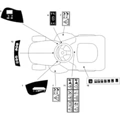 OM 103/16 K - 2019 - Oleo-Mac Ride On Mower Labels 01 Diagram