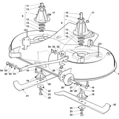 OM 103/16 K - 2020 - Oleo-Mac Ride On Mower Mowing Deck Diagram