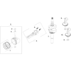 OM 106/16 KH (K1600AVD) - 2023 - Oleo-Mac Ride On Mower Crankshaft and piston Diagram