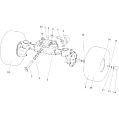 OM 106/24 KH (K2400AVD V-TWIN) 4x4 - 2023 - Oleo-Mac Ride On Mower Front axle Diagram