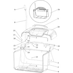 OM 106/24 KH (K2400AVD V-TWIN) 4x4 - 2024 - Oleo-Mac Ride On Mower Grass collector Diagram