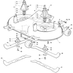 OM 123/21 K V - 2023 - Oleo-Mac Ride On Mower Mowing Deck Diagram