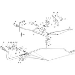 OM 123/22 V - 2019 - Oleo-Mac Ride On Mower Brake and Gearbox Controls Diagram