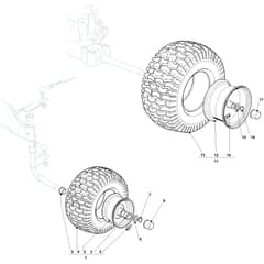 OM 123/22 V - 2022 - Oleo-Mac Ride On Mower Wheel Diagram