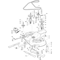 OM 84/12.5 K M - 2021 - Oleo-Mac Ride On Mower Mowing Deck Diagram