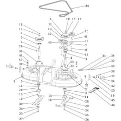 OM 92/16KH EXCLUSIVE (K1600AVD) - 2024 - Oleo-Mac Ride On Mower Mowing deck (1/2) Diagram