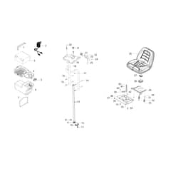 OM 95/16 K - 2023 - Oleo-Mac Ride On Mower Tank and seat Diagram