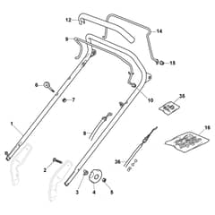 PAN 504 TR-H - 2019-2020 - 295505033/19 - Castel Garden Rotary Mower Handle Upper Part Diagram