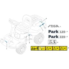 PARK 220 - 2016-2021 - 2F5820321/S16 - Stiga Front Mower Labels Diagram