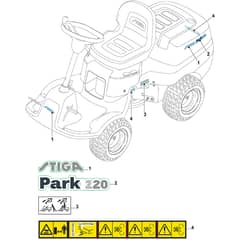 PARK 220 - 2018 - 2F5820321/STX - Stiga Front Mower Labels Diagram