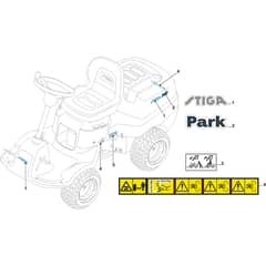 PARK 300 M - 2020-2024 - 2F5820241/ST1P - Stiga Front Mower Labels Diagram
