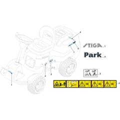 PARK 300 RC - 2025-2026 - 2F5820425/ST1 - Stiga Front Mower Labels Diagram