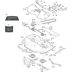 PARK 300 RC - 2025-2026 - 2F5820425/ST1 - Stiga Front Mower Transmission and Blades Diagram