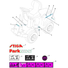 PARK 320 M - 2015 - 2F6120520/S15 - Stiga Front Mower Labels Diagram