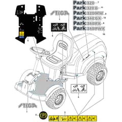 PARK 320 MW - 2015-2018 - 2F6120620/S15 - Stiga Front Mower Labels Diagram