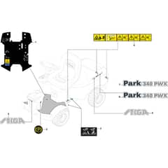 PARK 320 PW - 2021 - 2F6120645/ST1P - Stiga Front Mower Labels Diagram