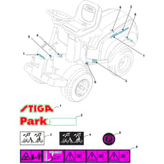 PARK 340 X - 2016-2017 - 2F6130511/S16 - Stiga Front Mower Labels Diagram