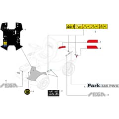 PARK 345 PWX - 2021 - 2F6130535/ST1 - Stiga Front Mower Labels Diagram