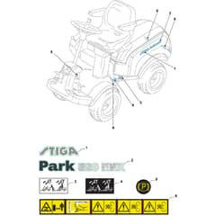 PARK 420 - 2016-2017 - 2F6020421/S16 - Stiga Front Mower Labels Diagram