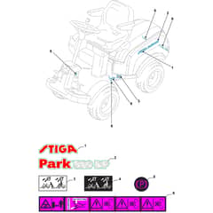 PARK 420 P - 2015 - 13-6320-11 - Stiga Front Mower Labels Diagram