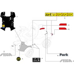 PARK 700 W - 2022-2024 - 2F6220745/ST2 - Stiga Front Mower Labels Diagram