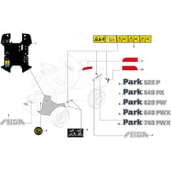 PARK 740 PWX - 2021 - 2F6230625/ST1P - Stiga Front Mower Labels Diagram