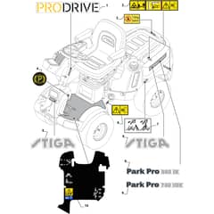 PARK PRO 540 IX - 2015-2019 - 13-6471-11 - Stiga Front Mower Labels Diagram