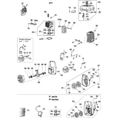 PC 1050 -  - Efco Water Pump Starter assy and engine (From 07/04/08) Diagram