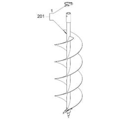 EGO PHA7400E - Earth - Ice Auger (Feb 2025) ETA0800E Earth Auger Bit Diagram