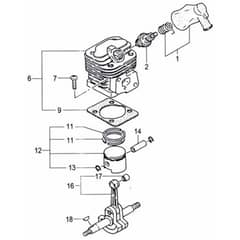 Tanaka PM-25,25D - Cylinder Piston Crankshaft