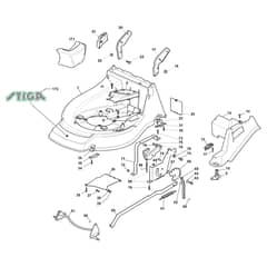 POWER 53 SE B - 2018-2019 - 292162521/STX - Stiga Rotary Mower Deck and Height Adjusting Diagram