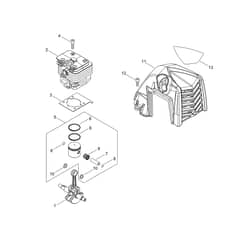 Cylinder, Piston, Crankcase