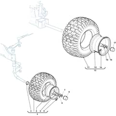 PTX 175 HD - 2020-2022 - 2T1740473/C20 - Castel Garden Ride On Mower Wheel Diagram