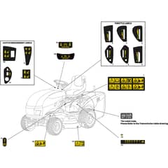 PTX 210 HD - 2022-2025 - 2T0980473/C22 - Castel Garden Ride On Mower Labels Diagram