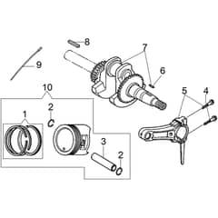 PWX 200 C - Oleo-Mac Pressure Washer Crankshaft and piston Diagram
