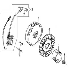 PWX 200 C - Oleo-Mac Pressure Washer Flywheel and coil Diagram