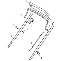 QUATTRO 18 - 2021 - 299481027/AT3 - Atco Rotary Mower Handle Upper Diagram